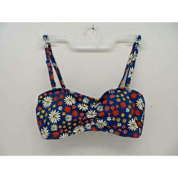 Adore Me Other - Adore Me Women's Bikini Top Wireless Strap 10197 Blue Flowers Size Large
